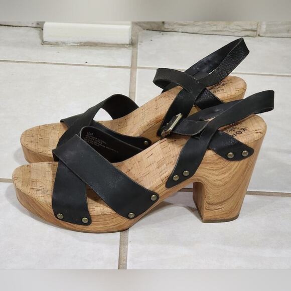 Kork-Ease‎ Drew Leather Cross Banded Platform Sandals women's size 10 - Picture 5 of 13